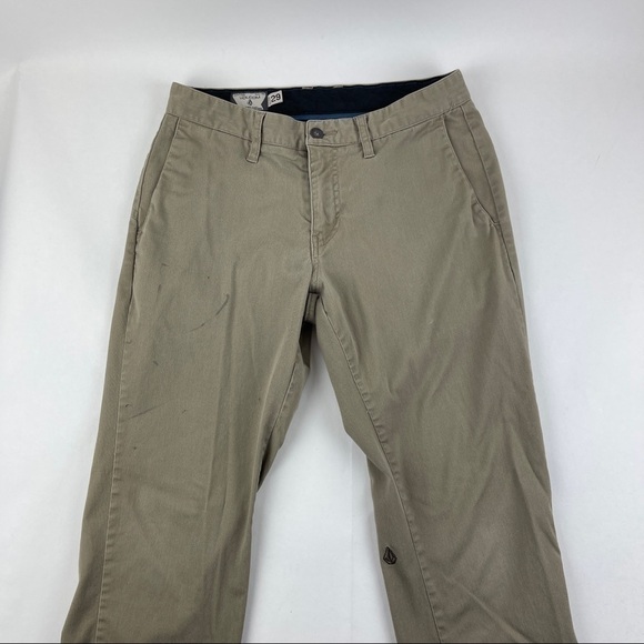 Volcom Chino Pants Boys 29 Khaki Flat Front - Picture 3 of 11